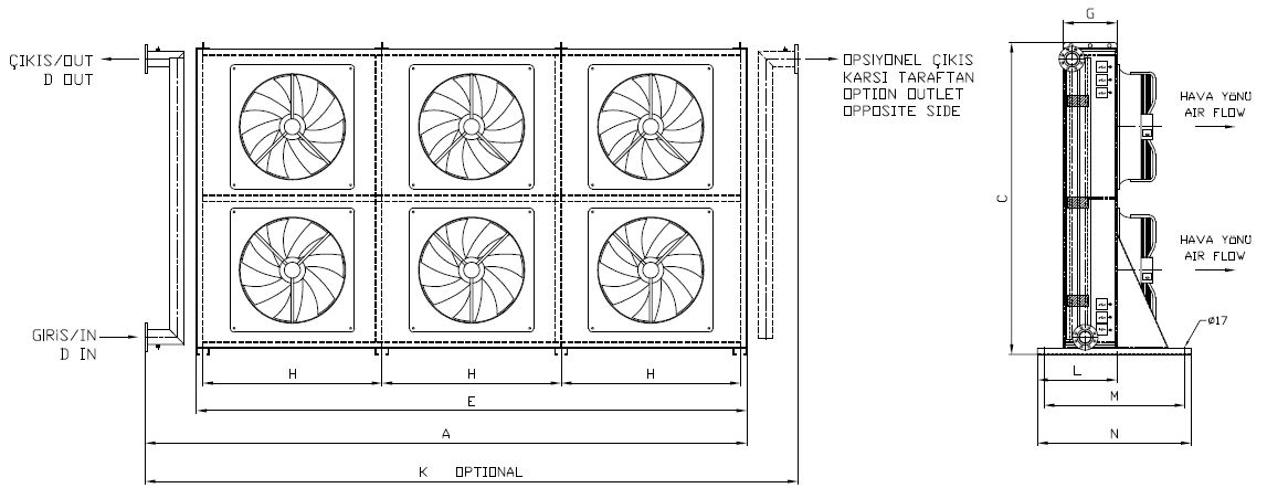 BC/BD-2X350CD1-B03 dimension drawing