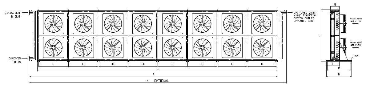 BC/BD-2X880EC1-B01 dimension drawing