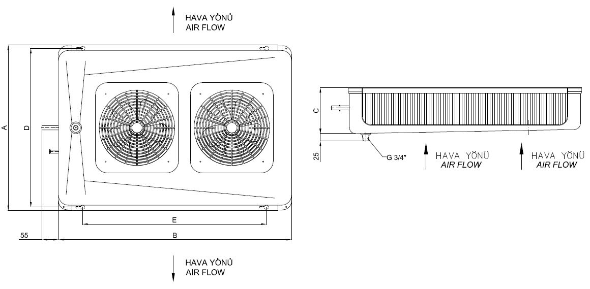 ED-P-A-225CD4-B24 dimension drawing