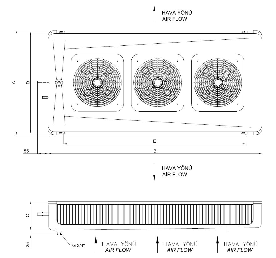 ED-P-A-325CD4-B24 dimension drawing