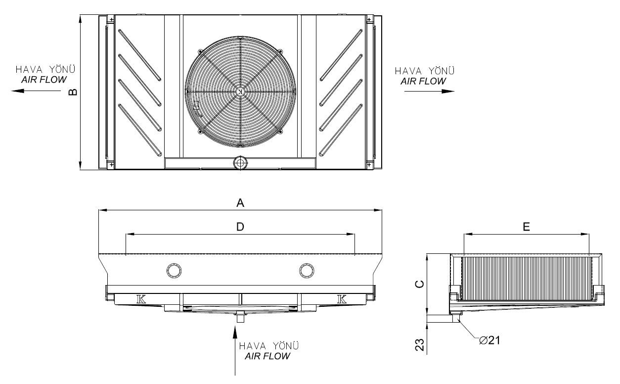 ED-P-C-125AB5-B24 dimension drawing
