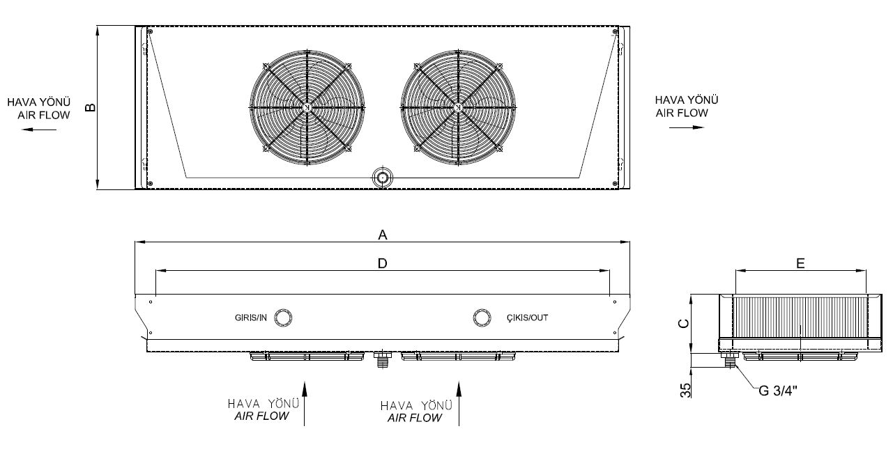 ED-P-C-225AE5-B24 dimension drawing