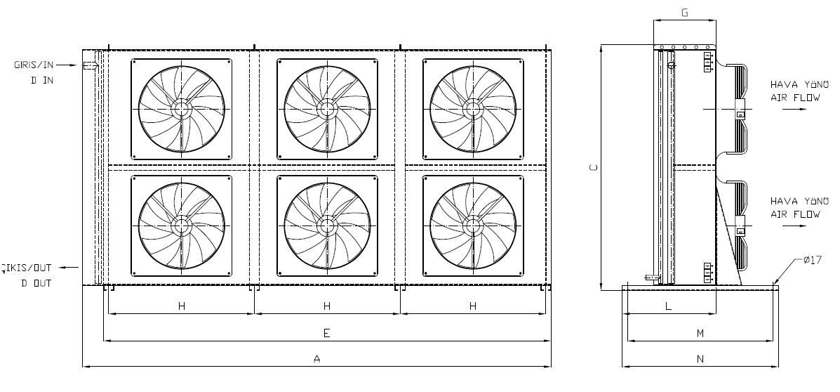 KA/KB-2x350AB5-B02 dimension drawing