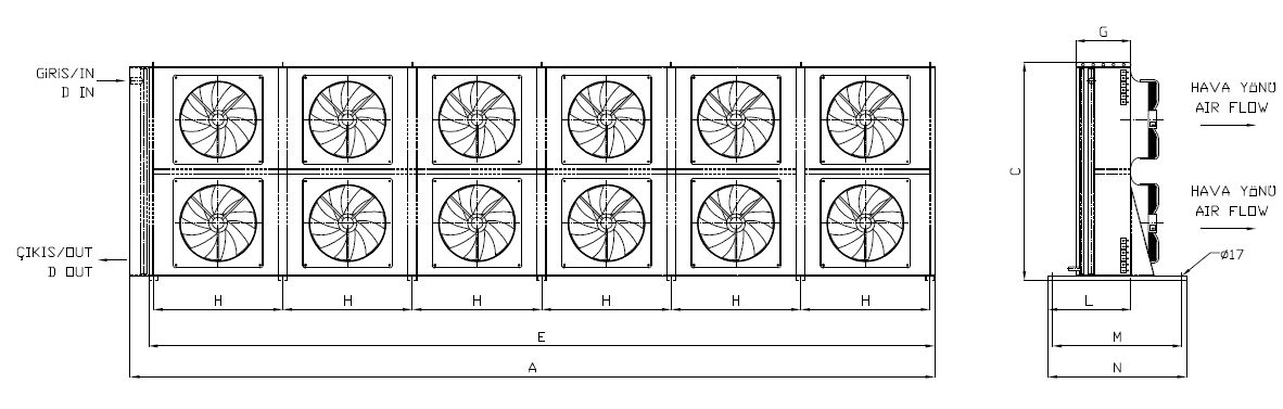 KA/KB-2x663BB1-B01 dimension drawing