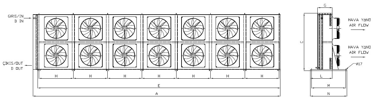 KA/KB-2x780AB1-B01 dimension drawing