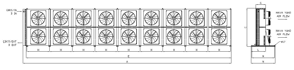 KA/KB-2x980AB1-B01 dimension drawing