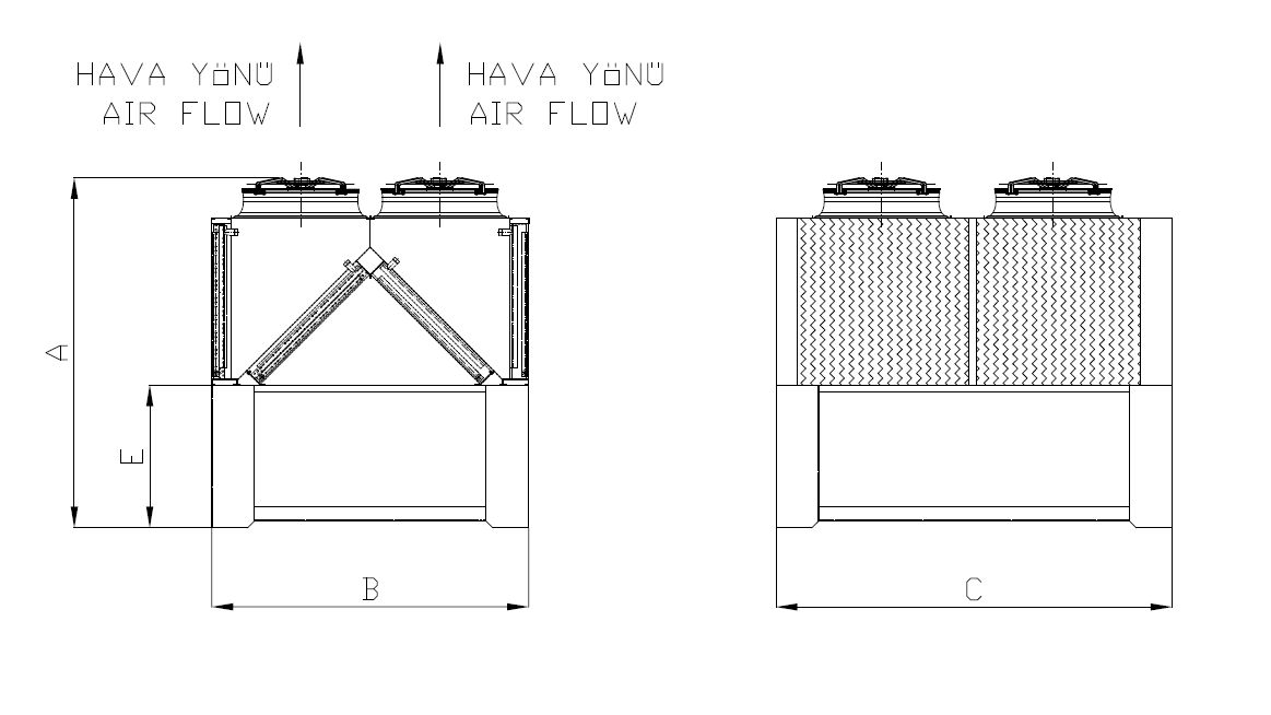 KC-WF-2x280AA5-B01C dimension drawing