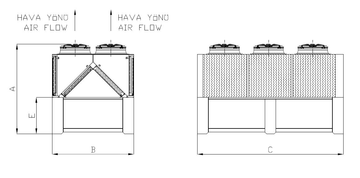 KC-WF-2x380BC1-B01C dimension drawing