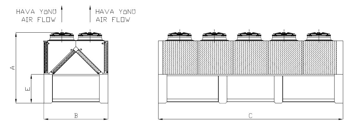KC-WF-2x580BC1-B01C dimension drawing