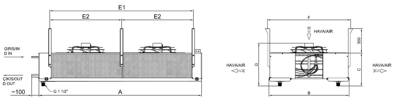 رسم الأبعاد للطراز ED-DP-263AE7-B27 C