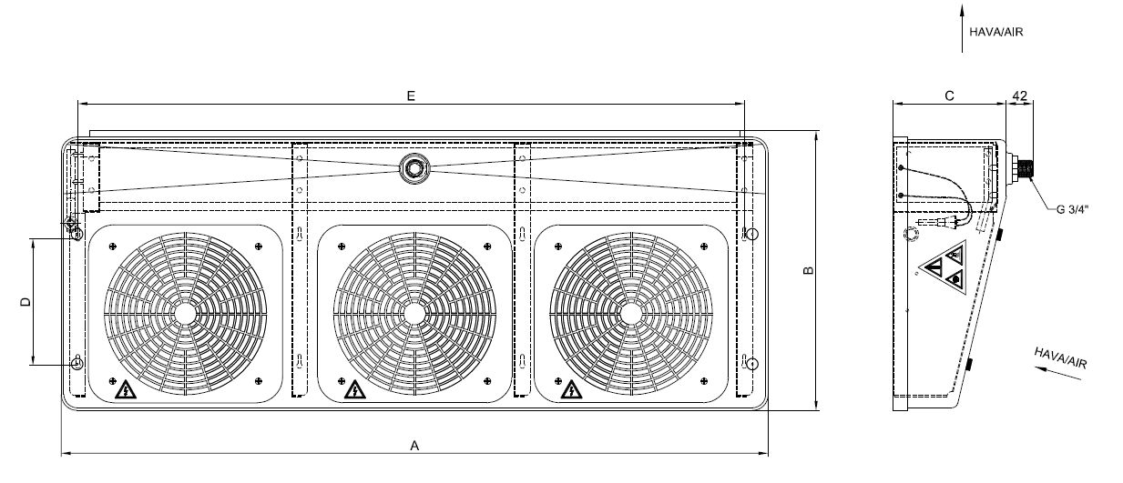 رسم الأبعاد للطراز EG-P-323AB4-C21 C