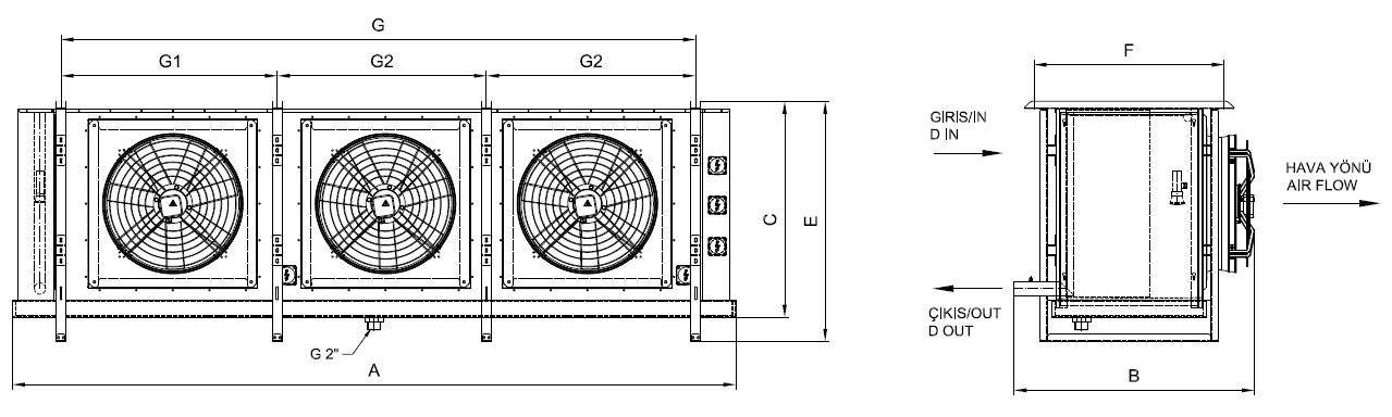 رسم الأبعاد للطراز EK-T-363BE10-B08 C