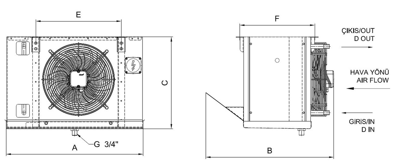 Dimension drawing of EA-GA-135BE7-A21 C