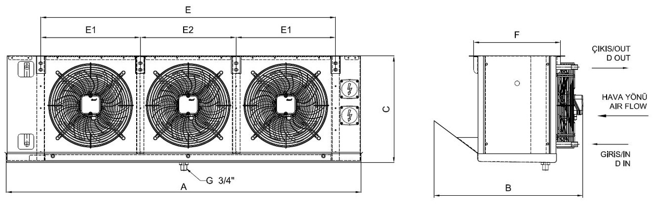 Dimension drawing of EA-GA-335BE7-A21 C