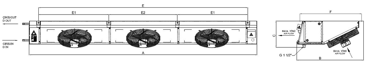 رسم الأبعاد للطراز EG-G-330AB4-A21 C