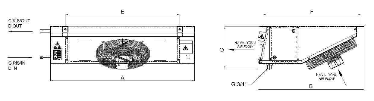 رسم الأبعاد للطراز EG-G-130BC4-A25 C