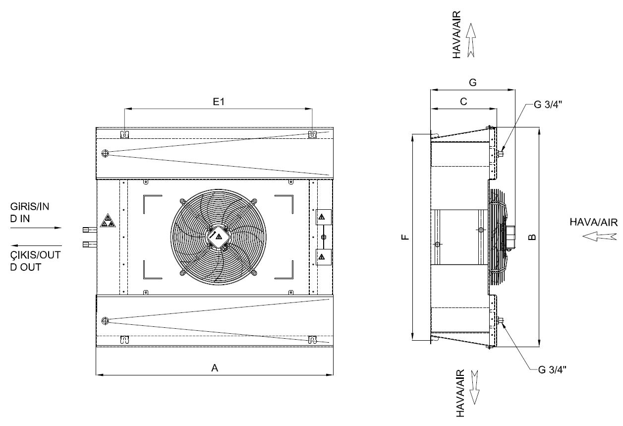 رسم الأبعاد للطراز ED-G-150AG4-A21 C