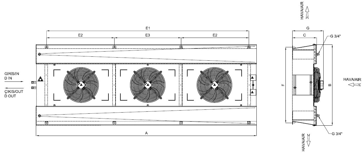 رسم الأبعاد للطراز ED-G-330AC7-A21 C