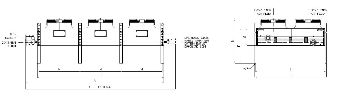 رسم الأبعاد للطراز BC/BD-2x380HC5-B03 C