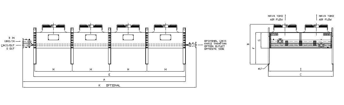 رسم الأبعاد للطراز BC/BD-2x480FD5-B01 C