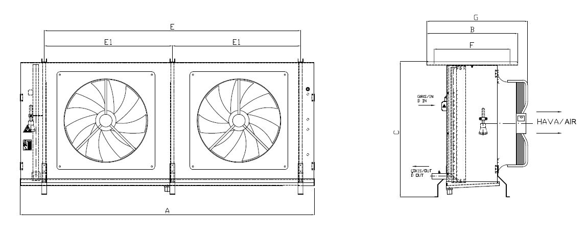 رسم الأبعاد للطراز EA-280GC7-C01 C