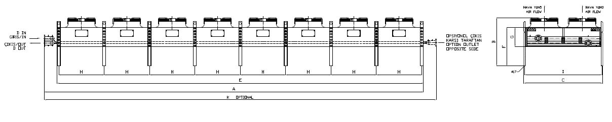 رسم الأبعاد للطراز BC/BD-2X880AC1-B01I C