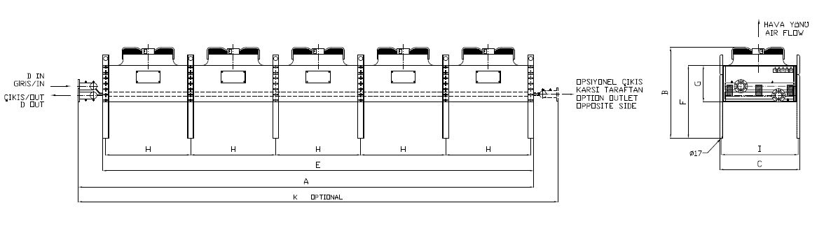 رسم الأبعاد للطراز BC/BD-580CD5-B01 C