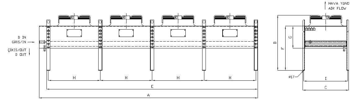 رسم الأبعاد للطراز KA/KB-480CD5-B01 C