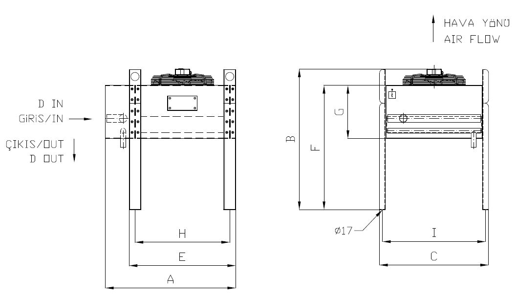رسم الأبعاد للطراز KA/KB-150AC5-B09 C