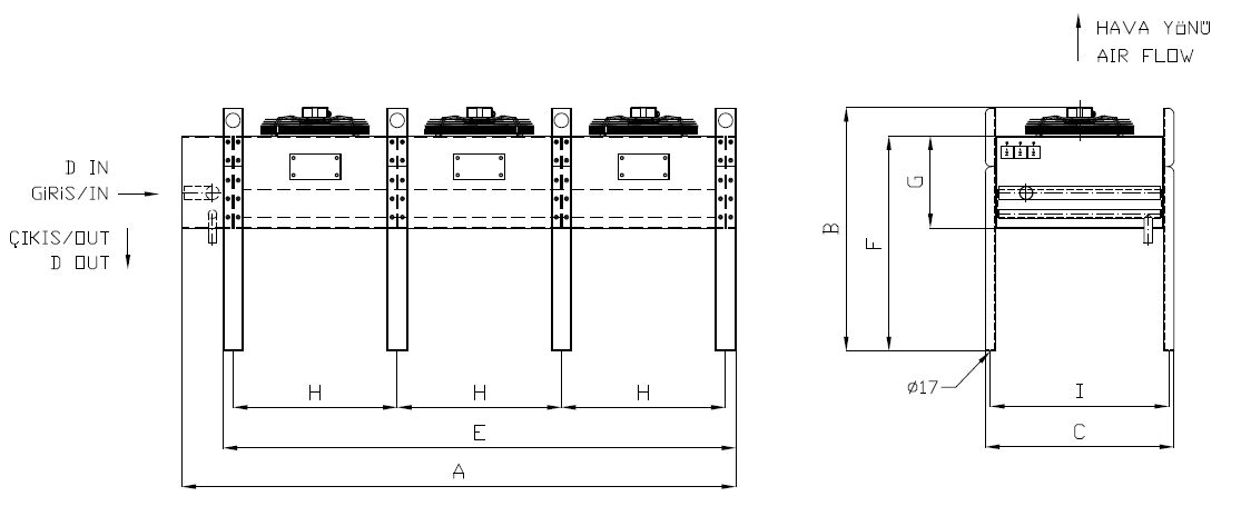 رسم الأبعاد للطراز KA/KB-350AB5-B09 C