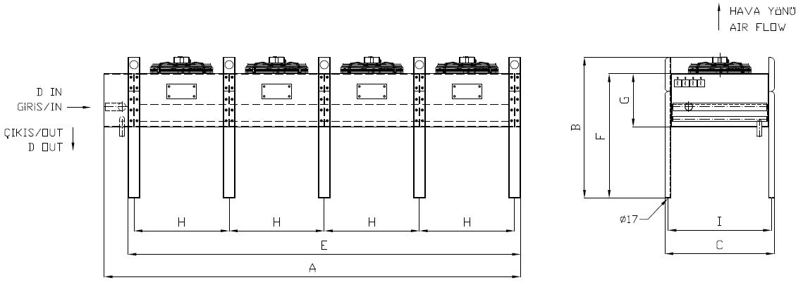 رسم الأبعاد للطراز KA/KB-450AC5-B09 C