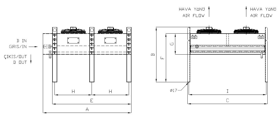 رسم الأبعاد للطراز KA/KB-2x250BC5-B09 C