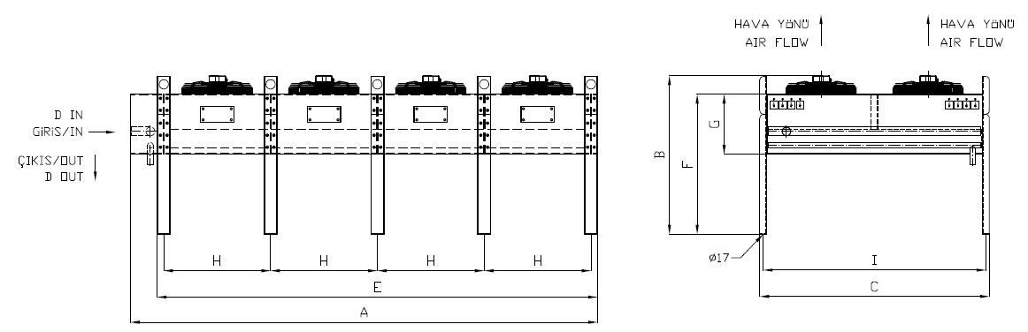 رسم الأبعاد للطراز KA/KB-2x450AC1-B09 C