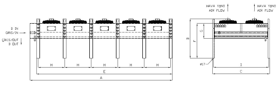 رسم الأبعاد للطراز KA/KB-2x550AC5-B09 C