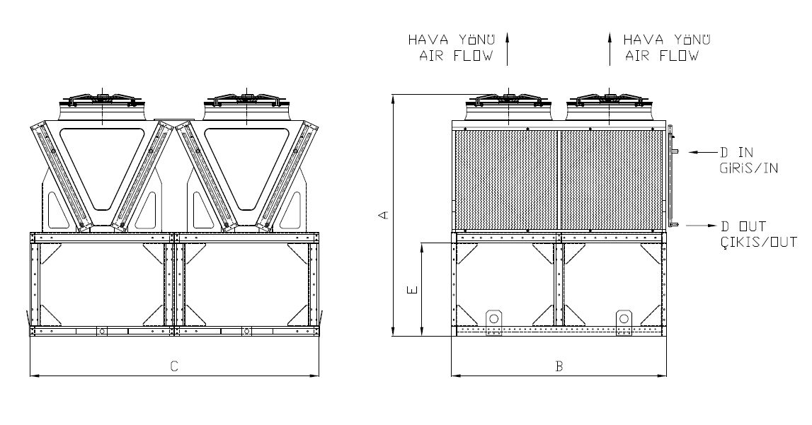 Dimension drawing of KC-MF-2x280GD1-B01 C