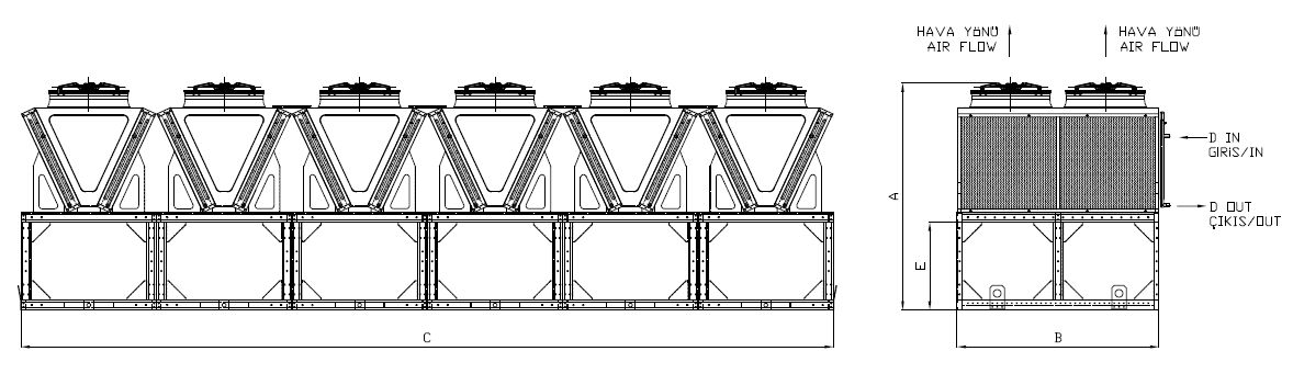 Dimension drawing of KC-MF-6x280GB1-B01 C
