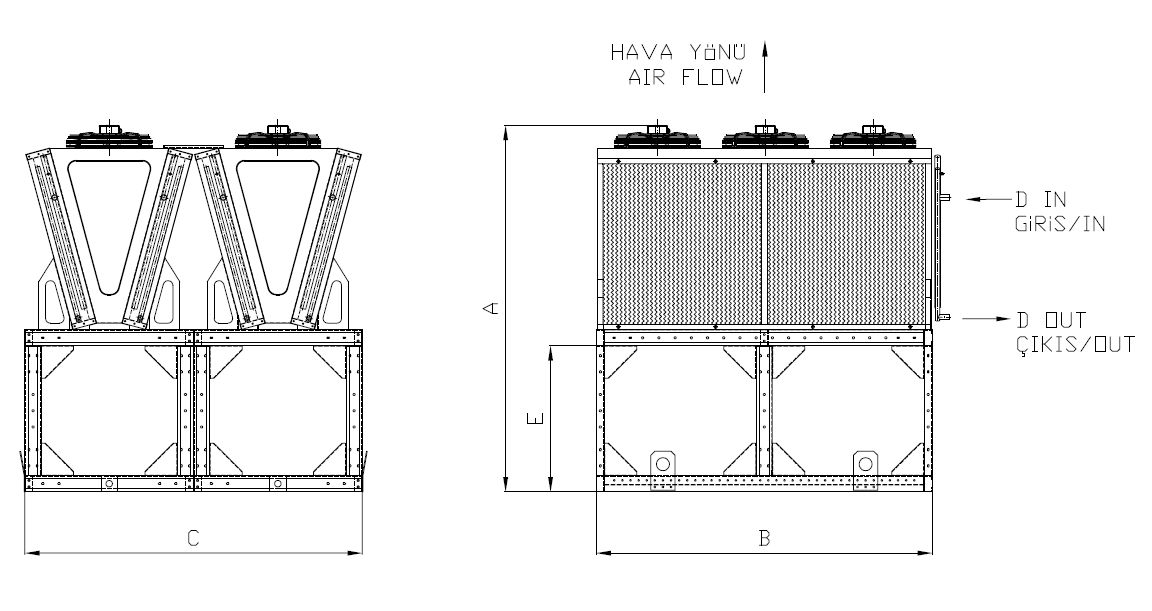 رسم الأبعاد للطراز KC-MF-2x350GB1-B09 C