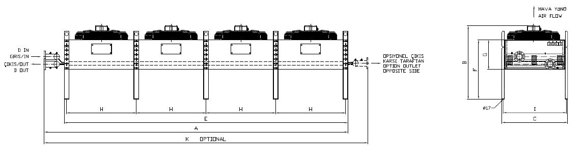 رسم الأبعاد للطراز BC/BD-450BA5-B09 C