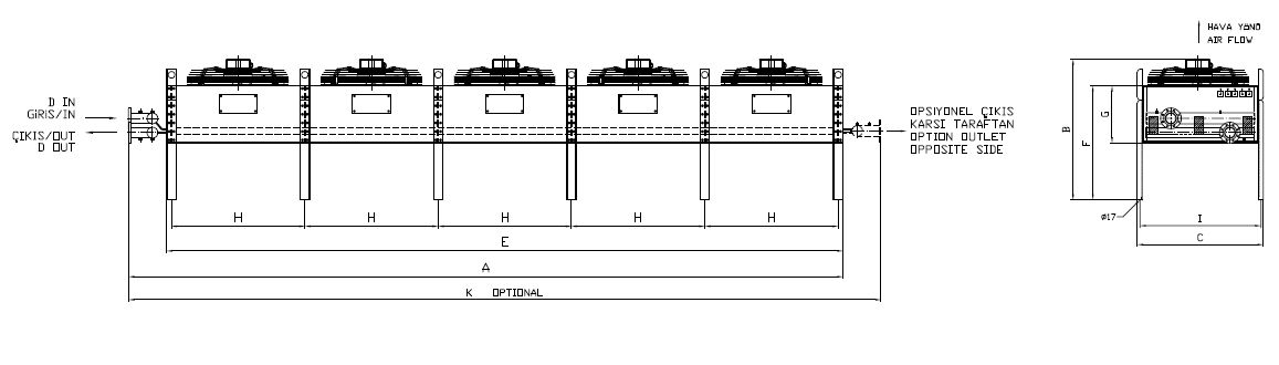 رسم الأبعاد للطراز BC/BD-550BA1-B09 C