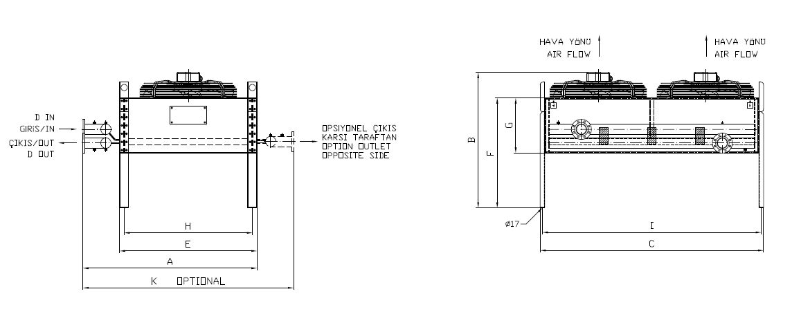 رسم الأبعاد للطراز BC/BD-2X150BA5-B09 C