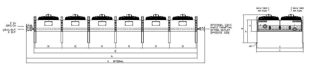 رسم الأبعاد للطراز BC/BD-2X650BA5-B09 C