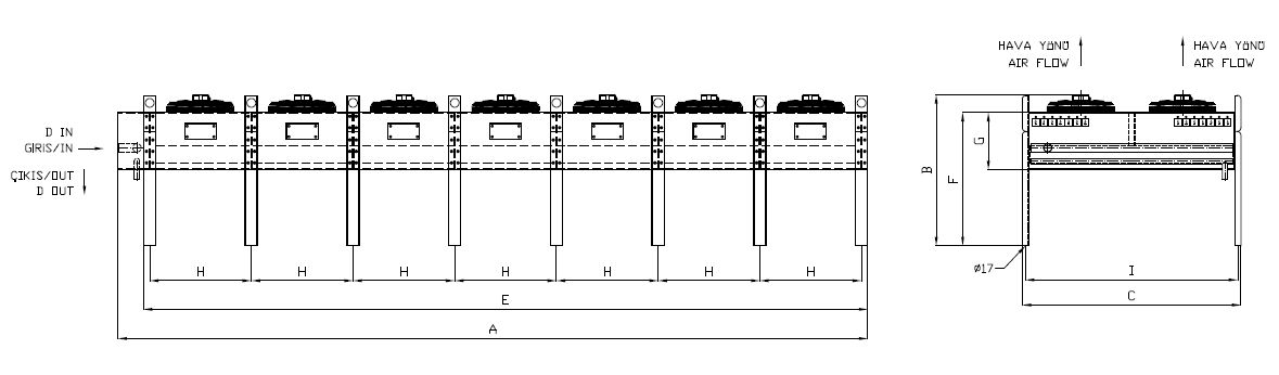 رسم الأبعاد للطراز KA/KB-t-2x750EA1-B09 C