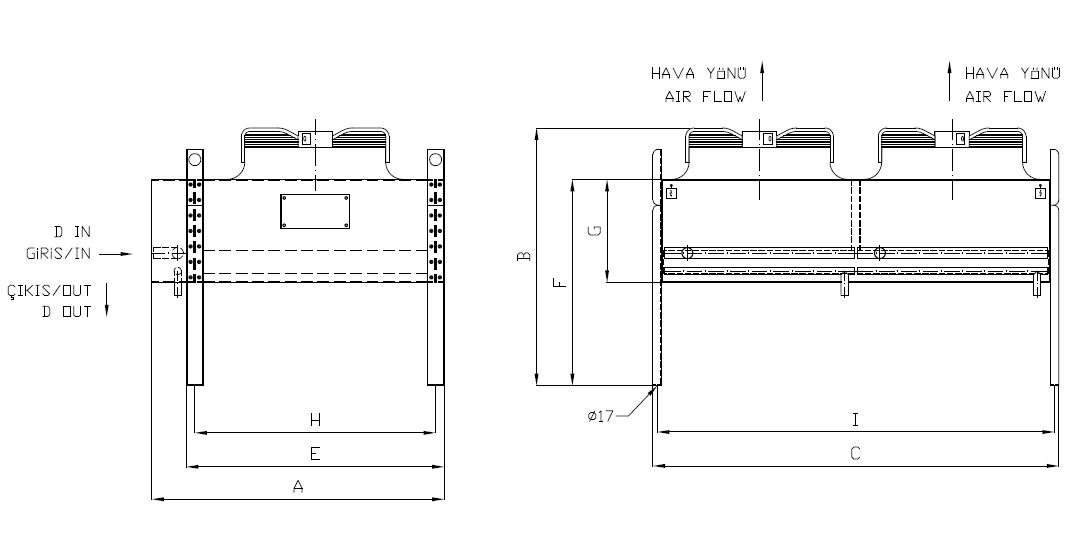 رسم الأبعاد للطراز KA/KB-2x180FD1-B01 C