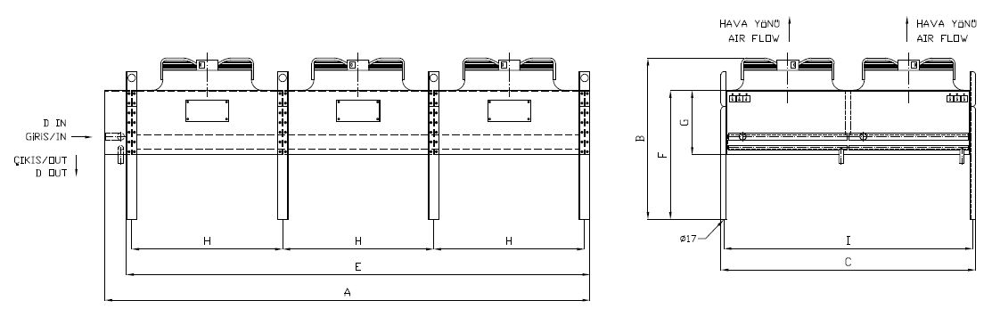 رسم الأبعاد للطراز KA/KB-2x380GD5-B01 C