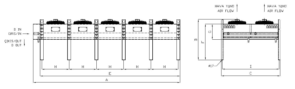 رسم الأبعاد للطراز KA/KB-2x550CC5-B09 C