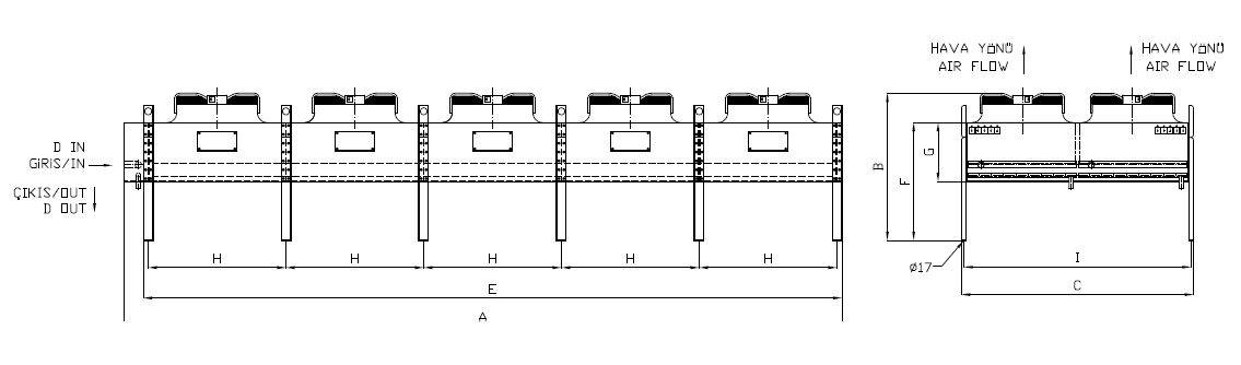 رسم الأبعاد للطراز KA/KB-2x580CD5-B01 C