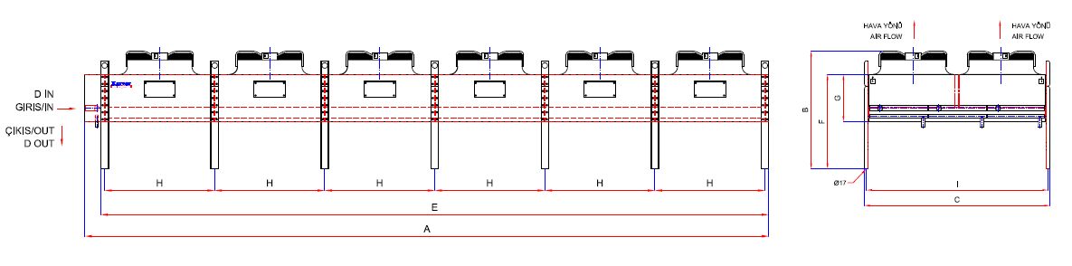 رسم الأبعاد للطراز KA/KB-2x680AD5-B01 C