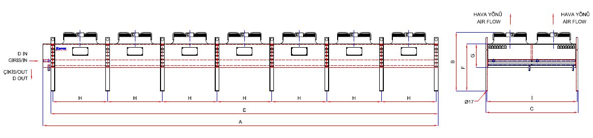 رسم الأبعاد للطراز KA/KB-2x780AB1-B01I C