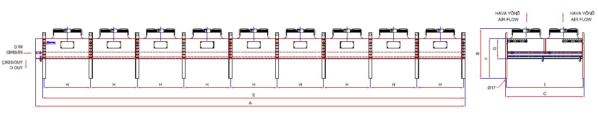 رسم الأبعاد للطراز KA/KB-2x980AB1-B01 C