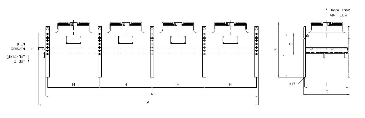 رسم الأبعاد للطراز KA/KB-480JC5-B01 C